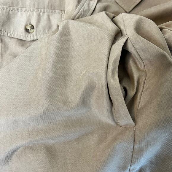 Becool Womens Knit Shirt S/M Beige Long Sleeve Button Up Collared Pockets - Picture 5 of 7